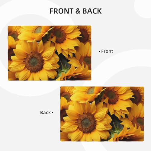 Set de table lavable anti-tache en lin synthétique tournesol