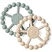 SAMiGO Silicone Teethers for Babies 0-6 6-12 Months Baby Teething Rings Chew Toys for Infant Boys and Girls - 2 Pack