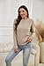 RICHSTORY Womens Sweaters Casual Long Sleeve Crewneck Crochet Knit Pullover Sweater Tops 2025 Fall Fashion Trendy Outfits Khaki Small