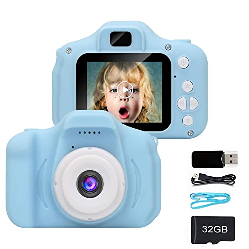 Appareil Photo pour Enfants,2.0 Pouces Enfant Appareil Photo Numérique, Mini Caméra Numérique Rechargeable Caméscope Photo vidéo pour Filles Garçons de 3 à 10 Ans avec 32G SD Cover