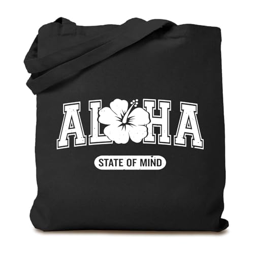 TSIIUO Aloha Beach Vacation Canvas Tote Bag for Women Hawaii Trip Reusable Grocery Shopping Tote Bag for Traveling