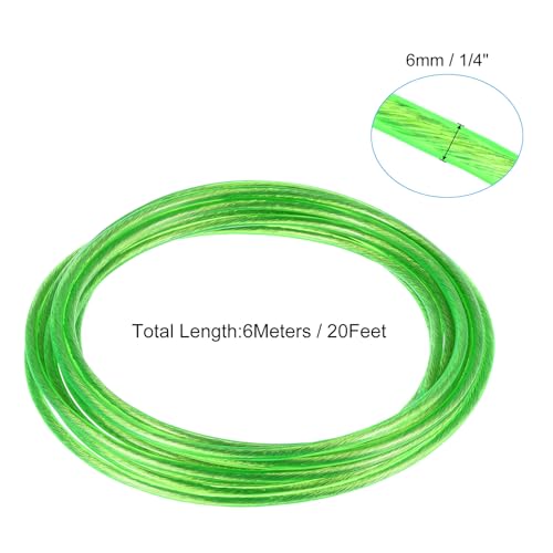 PATIKIL Plastic Coated Clothesline, 1/4"x20ft Steel Core Clothes line Metal Cable & Wire Rope for Drying Clothes Outside Hanging - Image 2