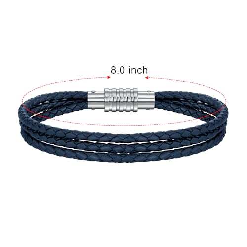 Pulsera de Cuero para Hombre con Broche de Acero miniatura 4