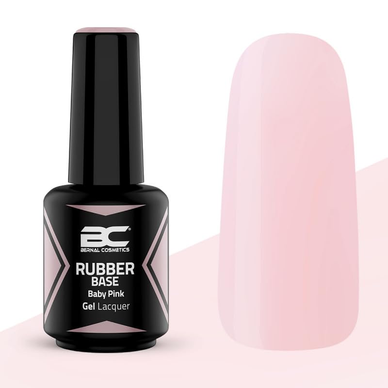 Rubber Base Baby Pink 15ml | Rosa Bebe | Esmaltes Semipermanentes | Autonivelante y duradero | Fortalecer uñas | Bernal Cosmetics