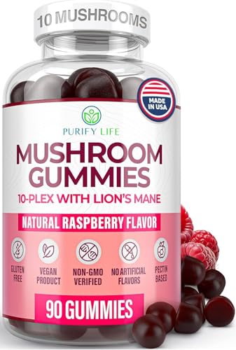 World's First Mushroom Complex Gummies with Lions Mane, Immune Support & Stress Relief, Nootropic Mushroom Supplement for Adults & Children (90 Chews 2500mg/serving)