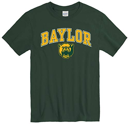 Campus Colors NCAA Adult Arch & Logo Soft Style Gameday T-Shirt (Baylor Bears - Team Color, Adult Medium)