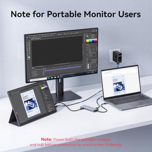 Image of MOKiN USB C to USB C Hub Dual Monitor with 4K@60Hz DP Alt Mode for Laptops