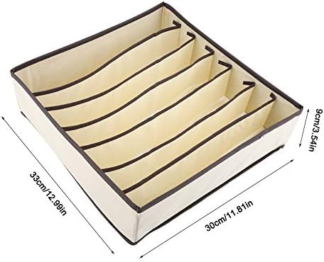 Ejoyous 7 Grids Drawer Organisers for Bra Underwear, Portable Foldable Durable Divider Storage Box, Case Container for Scarf Bra Underpants Socks Ties Gloves 12.99 x 11.81 x 3.54 inch