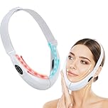 V-Face Shaping Massager Electric,42°C Facial EMS Double Chin Reducer,Hot Compress Microcurrent Face Lift Device,Red Blue Light Therapy LED SkinTightening Machine,with 6 function 4 level