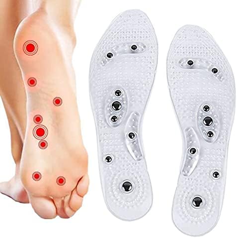 subaoqi Unisex Magnetic Massage Insoles Foot Acupressure Shoe Pads Insoles for Transparent Magnetic Shoe Inserts with Magnets