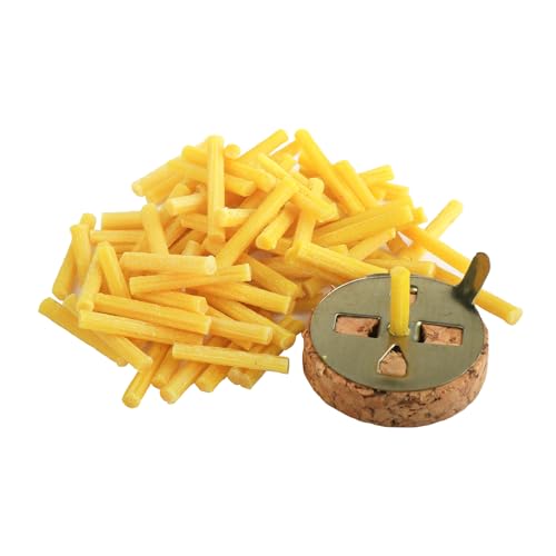 NKlaus Set di 2 pezzi 1x porta stoppino in sughero con stoppino per lampada ad olio giallo paraffina 10g 40735