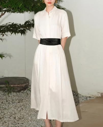 Women Black Corset Belt Dress Wide Belts Obi Belt Waist Cinch S-L3