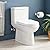 Signature Hardware 447387 Milazzo 1.28 GPF Two Piece Elongated Skirted Chair Height Toilet - Seat Included - White