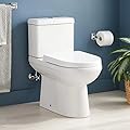 Signature Hardware 447387 Milazzo 1.28 GPF Two Piece Elongated Skirted Chair Height Toilet - Seat Included - White