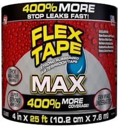 Flex Tape Strong Rubberized Waterproof Tape, Black, 4 in x 25 ft, 1-Pack