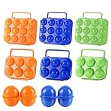 VRHZSKCN 2/4/6/12 Grids Home Küche Organizer Eierhalter Container Fall Tragbare Outdoor Camping Picknick Eier Boxen(4grids-Random)