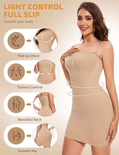 SLIMBELLE Women’s Strapless Shapewear Slip Tummy Control Dress Slip Seamless Full Body Shaper for Under Dresses2