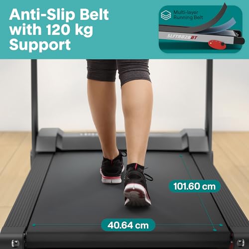Image of SereneLife Treadmill with Incline & Handle Bars | Compact Portable Walking Pad & Treadmill for Home /Apartment | Wide Running Belt 40 inch x 16 inch | Includes Workout Trainer Program with Bluetooth App