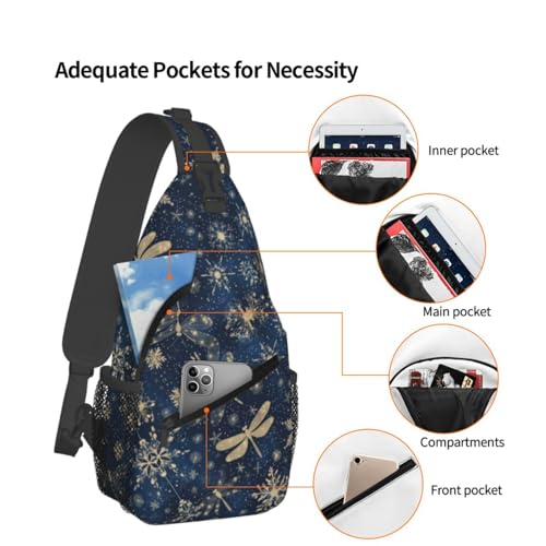 Image of Chrismtas-Dragonfly Crossbody Bag Sling Bag Backpack Chest Bags Shoulder Bag for Women Men