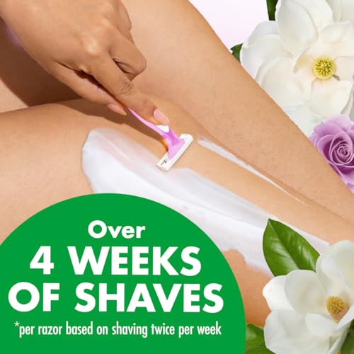 BIC Soleil Escape Women's Disposable Razors, 3 Blades for a Comfortable Shave, Pack of Rose and Magnolia Scented Handle Shaving Razors for Women, 3 Count - Image 3