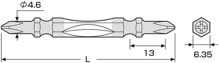 ANEX ACTM-2200 Color Torsion Bit, Double-Headed, Slim, 2 x 7.9 inches (2 x 200 mm)