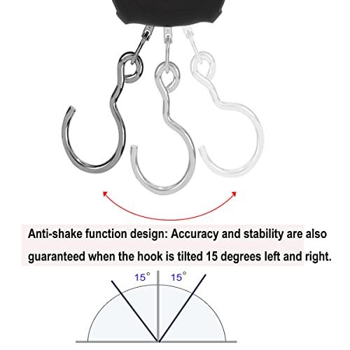 Mougerk 110Lb 50Kg Portable Digital Hanging Luggage Weight Scale Postal Scales Fish Scale With Measuring Tape, 2 Aaa Batteries (Not Included) (Black) #TOP4