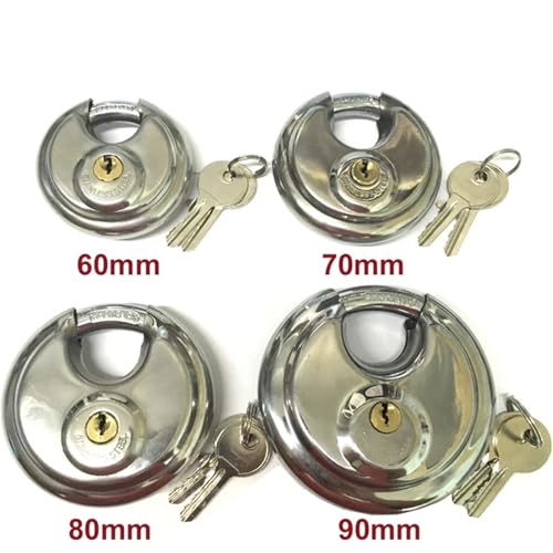 Cadenas circulaire acier 90mm pour bloquer les ouvertures forcées de porte et meuble