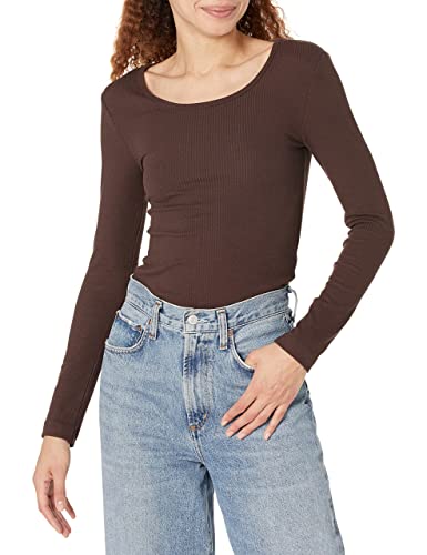 Image of Amazon Essentials Women's Long Sleeve Slim-Fit Rib Scoop Neck Sweater, Fall Tops, Pack of 2