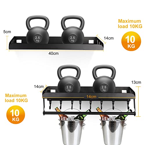 DBREAKS 2 Spice Rack Wall, 40 cm Kitchen Holder, with Kitchen Roll ...
