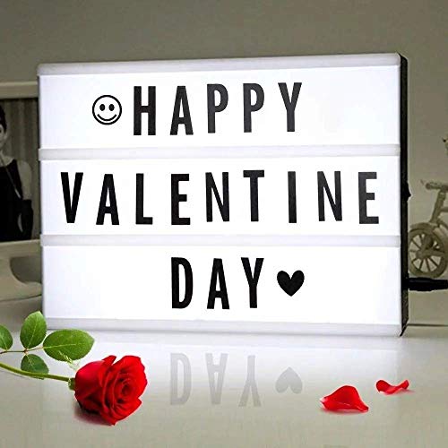 NIYAMAX A4 DIY Cinema Light Box with 85 Letters Numbers Message Combination, USB Or Battery Powered LED Marquee Signs, Cinematic Light Box