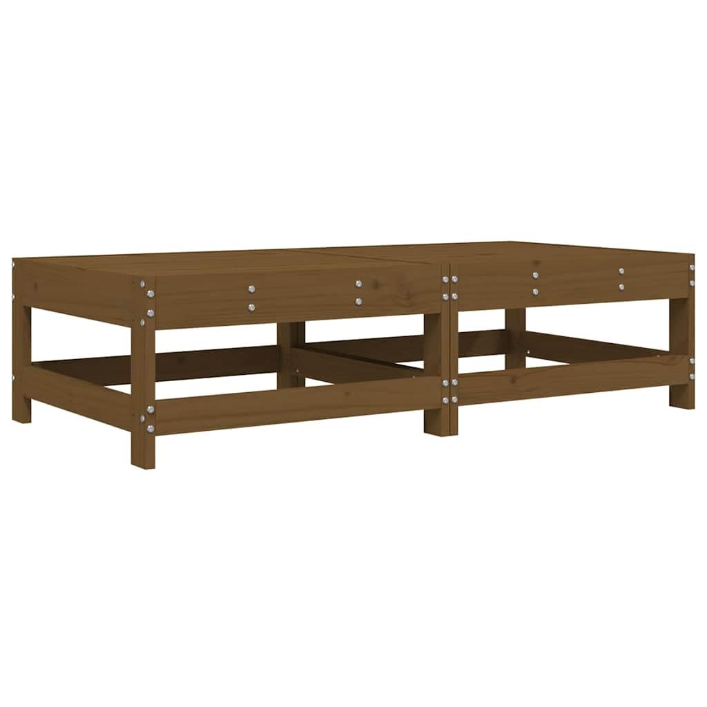 HaoChrymec Gartenhocker mit Kissen 2 STK. Honigbraun Massivholz Kiefer, Modulares Design, Hocker Outdoor, Fußhocker für Terrasse und Garten, 62 x 62 x 32 cm