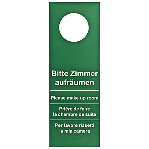100 pezzi porta segno hotel si prega di non disturbare – Zimmer aufraeumen Rosso/Verde (Versione Grande – 28 cm di lunghezza)