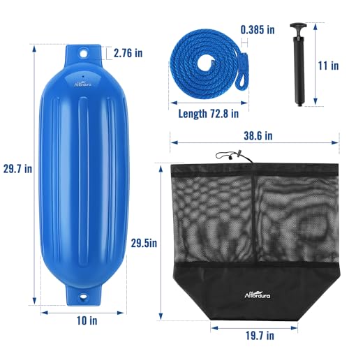 Image of Affordura Boat Fender 4 Pack Boat Bumpers Fenders with 4 Ropes
