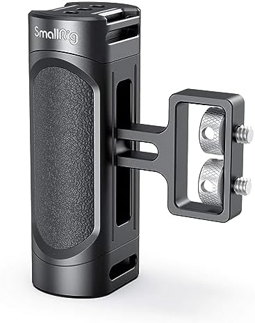 SMALLRIG Mini Side Handle Handgrip with Dual 1/4"-20 Screw Mount for Mirrorless Digital Camera DSLR Camera Small Camera Cage Built-in Wrench, Up and Down Adjustable - 2916,Black