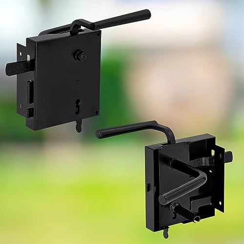 KOTARBAU® Kastenschloss 65mm Rechts Schwarz Pulverbeschichtet Schloss Aufschraubschloss Stumpfdrückerschloss Stahl Griff Rostfrei Robust