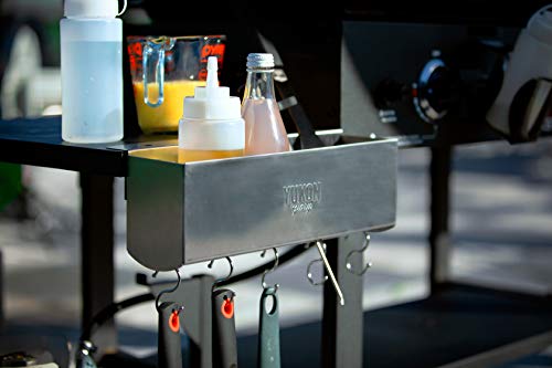 Yukon Glory Stainless Steel Griddle and BBQ Caddy Designed for The 28/36" Blackstone Griddles, for Clean and Organized Workspace and Storage (Squeeze Bottles Not Included)-Not for Pro-Series/Tabletop