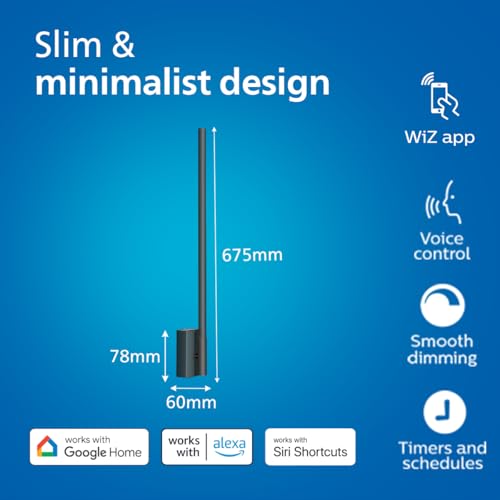 Image of Philips Wi-Fi Ebony Pro 5W RGBIC Smart Wall Light | Multicolor Segment Control | App & Voice Control | Alexa & Google Assistant Compatible | Decorative Ambient Lighting | Pack of 1