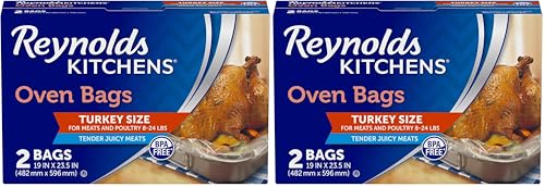 Image of Reynolds Kitchens Turkey Size Oven Bags, Holds Up to 24 Pounds, 2 Count (Pack of 2)