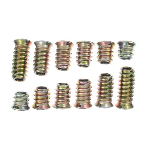 PRETYZOOM 60pcs T-nut Nuts Threaded Fit Hidden Fasteners Woodworking Mounting Nut Lock Nut Furniture Screws Screw-in Nut Carbon Steel