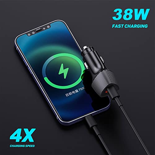 Carregador de telefone para carro | Carregador de carro rápido, adaptador de carregador de carro USB