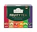 Ahmad Tea Black & Green Tea, Fruitytea Assorted Sampler Variety Gift Box, 60 Foil Teabags - Caffeinated & Sugar-Free