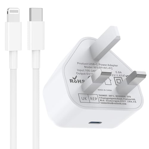 iPhone Charger Fast Charge for i Phone 14 13 12 11 Pro Max XS XR SE 8 iPad 7th 8th 9th iPad 5th 6th 7th 8th 9th 20W USB-C Power Adapter with 1M USBC to Apple Lightening Charger Cable and Plug Charging