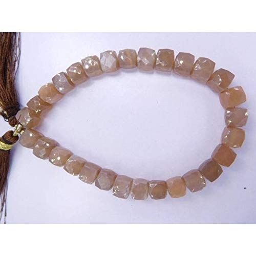 Pierre de lune chocolat pour créer vos bijoux bohèmes chic en perles cubes de 7-8 mm