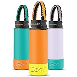 Reebok Botella de agua deportiva de acero inoxidable, Doble pared aislada al aspiradora, Outdoor SS Paracord Bottle,...