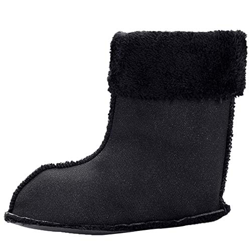 Image of ANUFER Men's Mid-Calf Snow Rain Boots Outdoor Waterproof Gardening Farm Boots with Removable Fluff Lining