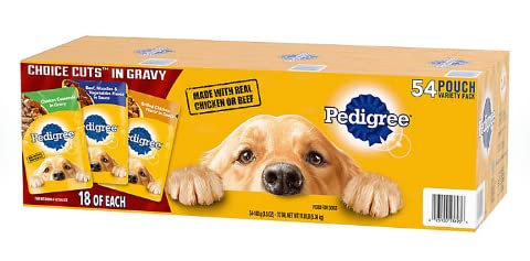 Pedigree Choice Cuts in Gravy Adult Wet Dog Food, 54 Pouch Variety Pack, Made with Real Chicken or Beef, 3.5 Ounce - 18 Count (Pack of 3) - Thumbnail 3
