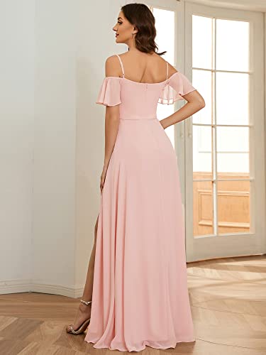 Image of Ever-Pretty Women's Formal Dresses Off Shoulder Short Sleeve Split A-Line Floor Length Bridesmaid Dresses 0237