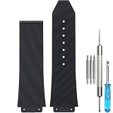 WRISTARMOR 25mm Big Bang Replacement Band Compatible with Hublot Big Bang Watch Strap Sports Waterproof Rubber Watch Accessories (Black)