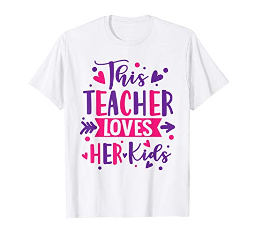 This Teacher Loves Her Kids Cute School Teacher Valentine's Camiseta
