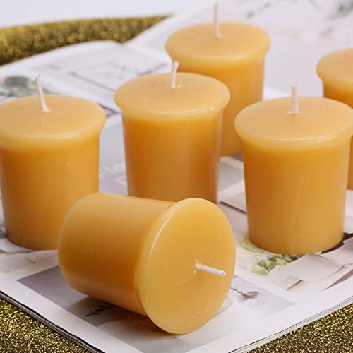 Ljqizn 6Pcs Beeswax Votive Candles Pure Handmade Pillar Natural Votives Set For Gift Home Décor Party Wedding Spa #TOP7